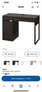 Ikea Micke Bureau - Zwartbruin - 105x50cm, Huis en Inrichting, Bureaus, Ophalen, Gebruikt, Bureau