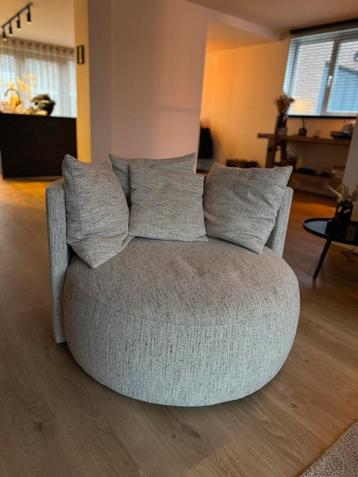 Passe partout pastille loungestoel met draai wit/grijs beschikbaar voor biedingen