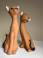 Set van 2 bruine Siamese katten beeldjes, Ophalen of Verzenden, Gebruikt, Dier