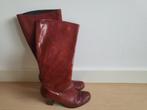 Laarzen leer rood maat 39, Hoge laarzen, Ophalen of Verzenden, Gedragen, Rood