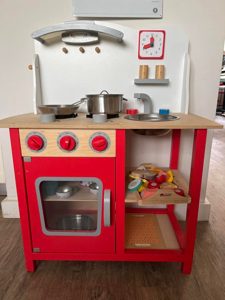 Houten Speelkeuken met Accessoires, Ophalen of Verzenden, Gebruikt, Hout, Speelkeuken