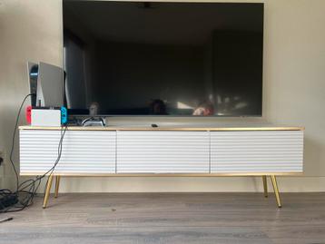 Stijlvol TV Meubel - Wit met Gouden Details