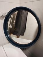 Vintage seventies kunststof ronde spiegel Gilac Taupe France, Huis en Inrichting, Minder dan 50 cm, Rond, Ophalen of Verzenden