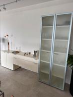 Interlübke 4 delig wandmeubel, crème met aluminium grepen, Ophalen, Overige materialen, Gebruikt, 200 cm of meer