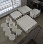 Squito servies 6 persoons modern wit porselein complete set, Ophalen, Zo goed als nieuw, Porselein, Overige stijlen