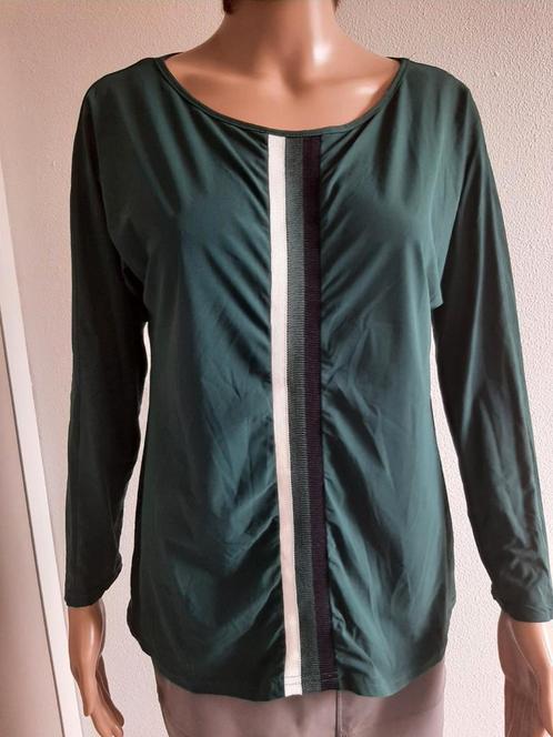Studio Anneloes travelstof groen longsleeve shirt maat M, Kleding | Dames, Blouses en Tunieken, Gedragen, Maat 38/40 (M), Groen