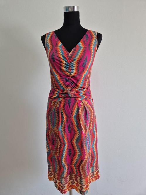 J411 - Fleurige Caroline Biss jurk maat 36 (1), Kleding | Dames, Jurken, Zo goed als nieuw, Maat 36 (S), Onder de knie, Ophalen of Verzenden