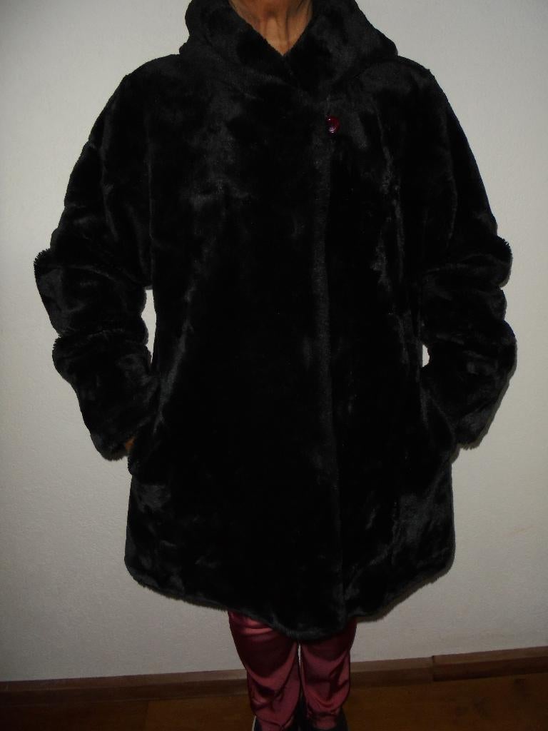 Lekkere warme bontjas maat XL ,, Kleding | Dames, Jassen | Winter, Ophalen of Verzenden, Zo goed als nieuw, Maat 42/44 (L), Zwart