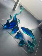 Prachtige boheemse dierenset mongeblazen tsjechisch, Antiek en Kunst, Antiek | Glas en Kristal, Ophalen