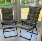 2 verstelbare tuinstoelen 5 standen incl. Kussens.⁸, Ophalen, Zo goed als nieuw, Aluminium, Inklapbaar