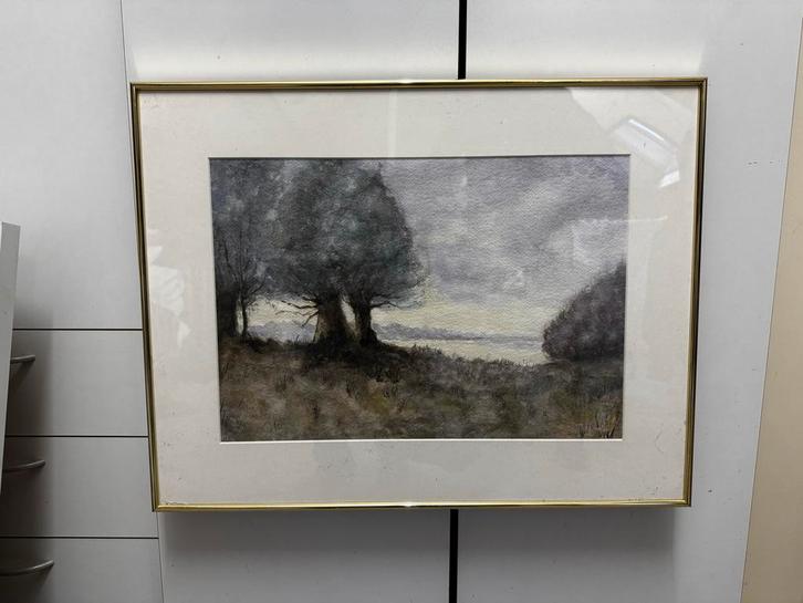 Schilderij met Gouden Lijst, Antiek en Kunst, Kunst | Tekeningen en Foto's, Ophalen