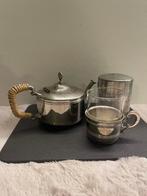 Vintage set: Tiel theepot, jena theeglas en KG theepotje, Ophalen of Verzenden