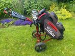 Golf Trolley Black Owl Golf 3 Wielen Inklapbaar Rood, Sport en Fitness, Golf, Ophalen of Verzenden, Zo goed als nieuw, Golfkar