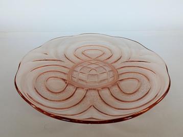 Taartschaal Walther & Söhne Rotterdam Persglas Art Deco beschikbaar voor biedingen