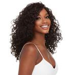 Luxe krullen pruik schouderlang haar 3/4 model Norah kleur 2, Ophalen of Verzenden, Nieuw, Pruik of Haarverlenging