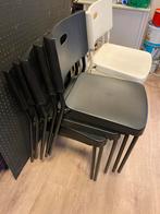 10 IKEA eetkamerstoelen - wit & zwart, Huis en Inrichting, Ophalen, Kunststof, Gebruikt, Ikea
