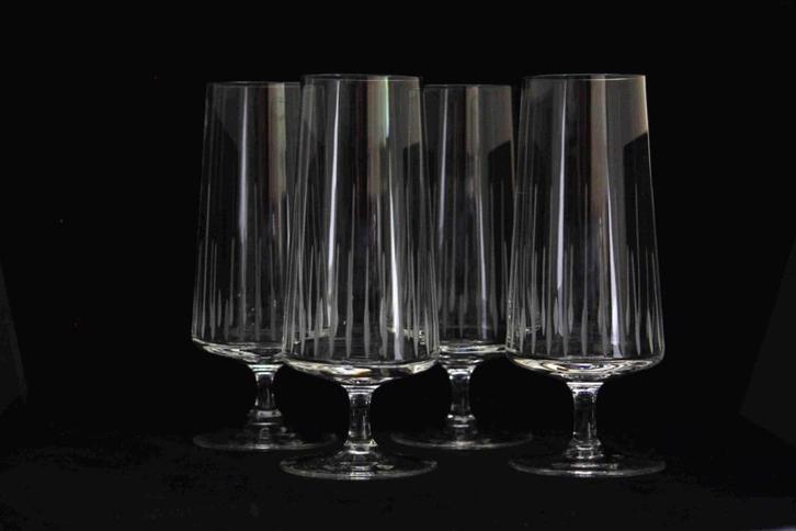 4 X Schott Zwiesel – Champagne fluid – Gegraveerd kristal, Verzamelen, Glas en Borrelglaasjes, Zo goed als nieuw, Overige typen