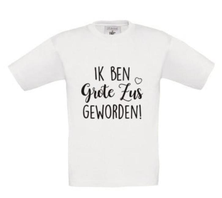 Zwanger? Tekst shirt ik ben grote zus geworden, Kinderen en Baby's, Overige Kinderen en Baby's, Nieuw, Ophalen of Verzenden