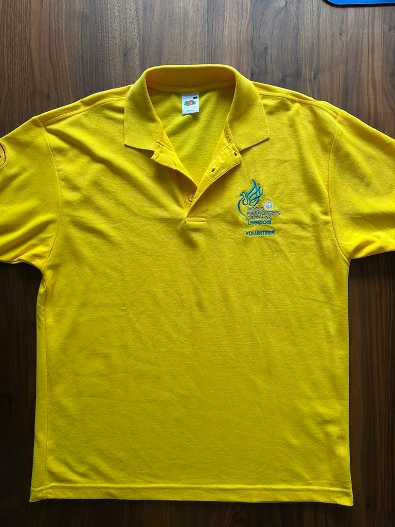 Brandweer- Wereld brandweer games 2008 Liverpool, Kleding | Heren, Ophalen of Verzenden, Nieuw, Maat 52/54 (L), Geel