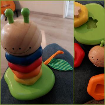 Mooie vrolijke kwaliteit goede houten rups balanceertoren beschikbaar voor biedingen
