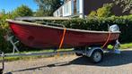 Garda sloep 430 met 8 pk Honda buitenboordmotor + trailer., Watersport en Boten, Sloepen, Ophalen, Gebruikt, Tot 10 pk, 3 tot 6 meter