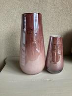 2 Fidrio handgeblazen vazen vaas roze, Huis en Inrichting, Woonaccessoires | Vazen, Ophalen of Verzenden, Zo goed als nieuw, Overige materialen