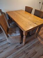 Grenen eettafel met stoelen, Antiek en Kunst, Ophalen of Verzenden
