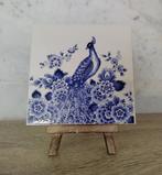 Tegel pauw - bosvogels - ijsvogel - Delfts blauw, Huis en Inrichting, Woonaccessoires | Overige, -, -, Ophalen of Verzenden, Heinen Delfts Blauw
