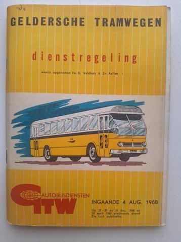 GELDERSCHE TRAMWEGEN DIENSTREGELING INGAANDE 4 AUGUSTUS 1968 beschikbaar voor biedingen