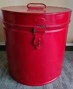 Vintage emmer opbergton met deksel, Huis en Inrichting, Emmers, Ophalen of Verzenden, Gebruikt, IJzer, Met deksel