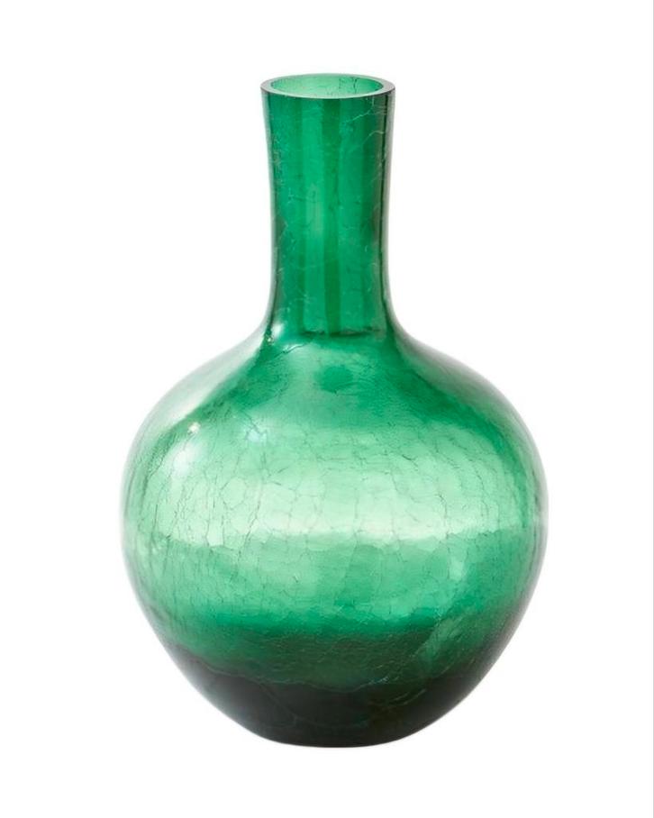 Vaas 'Ball body crackled glass green small' Polspotten, Huis en Inrichting, Woonaccessoires | Vazen, Nieuw, Groen, Minder dan 50 cm
