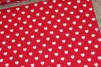 100% katoen quilt lap stof - rood / wit hartje #1816, Hobby en Vrije tijd, Stoffen en Lappen, Nieuw, Minder dan 30 cm, Minder dan 30 cm