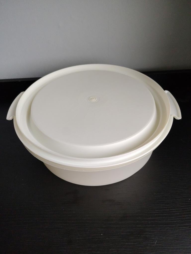 Tupperware Taartdoos - Ø29cm, Hoogte 10cm, Huis en Inrichting, Keuken | Tupperware, Ophalen of Verzenden, Gebruikt, Wit, Bus of Trommel