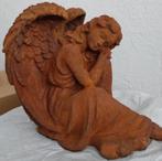 Beeld zittende engel, gietijzer, Tuin en Terras, Ophalen of Verzenden, Nieuw, Metaal, Engelenbeeld