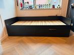IKEA Brimnes uitschuifbaar bed met lades, Ophalen, Zwart, Tweepersoons, 80 cm