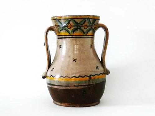 Antieke Zuid Europese vaas gedecoreerd met zwaluwen floraal, Antiek en Kunst, Antiek | Keramiek en Aardewerk, Ophalen of Verzenden