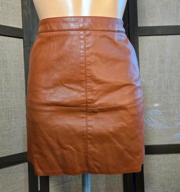 Costes Rebel cognac leren look rok met zakken, maat XS beschikbaar voor biedingen