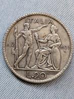 Italië 20 Lire 1927 Vittorio Emanuele III  - Zilver, Verzenden, Italië, Losse munt, Zilver