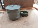 Oude zinken wasketel / weck ketel, Ophalen, Gebruikt, Minder dan 60 cm, Rond