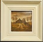 Schilderijtje C.Beek landschap/boerderij, Antiek en Kunst, Ophalen of Verzenden
