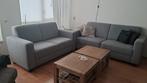 2 bankstellen - grijze stof, zelfde type, Ophalen, Gebruikt, 150 tot 200 cm, 75 tot 100 cm