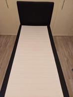 1 Persoons boxspring, 90x200, kleur: donkergrijs, Ophalen, 90 cm, Eenpersoons, Zo goed als nieuw