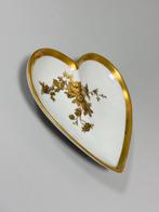 Antiek Hartjes schotel porselein 22-karaats verguld bloemen, Antiek en Kunst, Ophalen of Verzenden