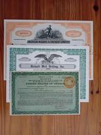 3x USA aandelen, Postzegels en Munten, Verzenden, 1970 tot heden, Overige typen