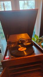 His Masters voice antieke goed werkende platenspeler., Antiek en Kunst, Antiek | Tv's en Audio, Ophalen