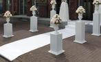 HANDMADE PILAREN ZUILEN WHITE FLOWERS WITTE ROZEN BRUILOFT, Ophalen, Zo goed als nieuw