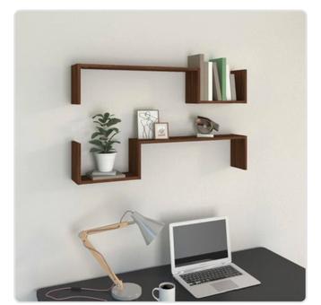 Moderne Wandplanken Set - Bruin beschikbaar voor biedingen