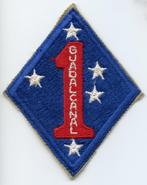 WO2 US 1st Marine Division patch, Ophalen of Verzenden, Landmacht, Amerika, Embleem of Badge