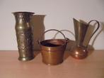 2 oude koperen vazen en een bloempot, Antiek en Kunst, Antiek | Koper en Brons, Ophalen of Verzenden, Koper