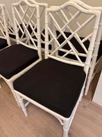 Zes Jonathan Adler Faux Bamboo eetkamer stoelen, Zwart, Ophalen of Verzenden, Zo goed als nieuw, Vier